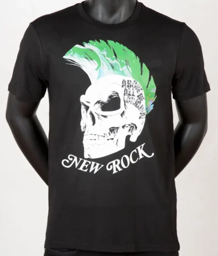 New Rock Biker T Shirt Black White (3)