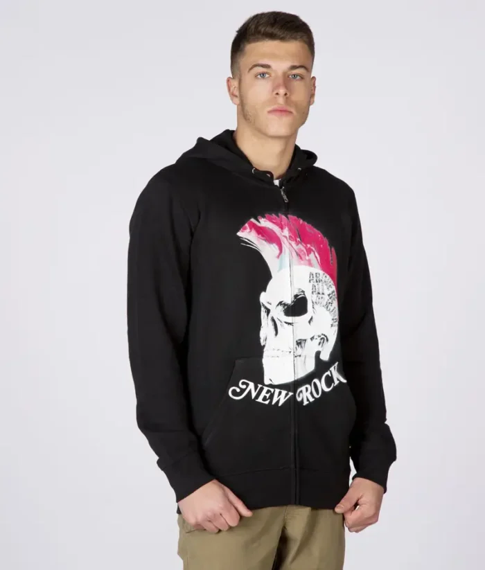 New Rock Punk Print Hoodie (2)