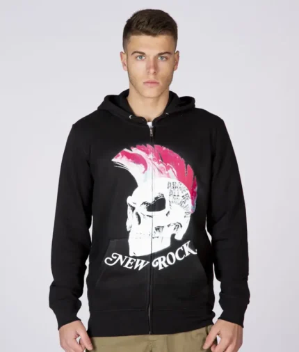 New Rock Punk Print Hoodie (3)