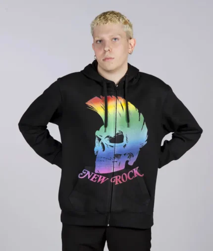 New Rock Urbano Zip Up Hoodie Czarny (3)