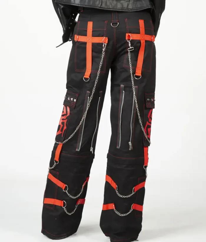 New Rock Vintage Sweatpants Black Orange (1)