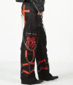 New Rock Vintage Sweatpants Black Orange (2)