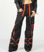 New Rock Vintage Sweatpants Black Orange (3)